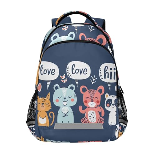 KLL Little Animal Party Designed kids backpack for girls with chest strap books bag for 10-12 year old mochila para ni?os