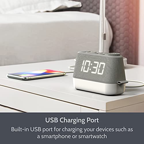 Digital Alarm Clock Radio with Sound Machine, LED Night Light and