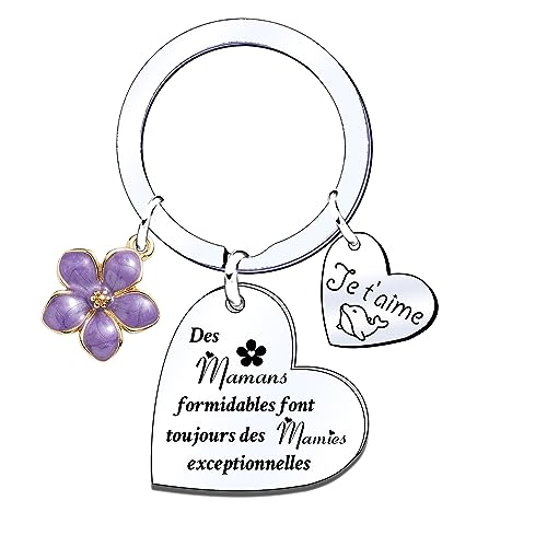 MNBVBV Cadeau annonce grossesse Mamie Porte clef demande Mamie Porte-clés de de Maman,Cadeau de fête des Mères Cadeaux d'anniversaire,Cadeaux de Famille Maman Bapteme Porte clés personnalisé Maman