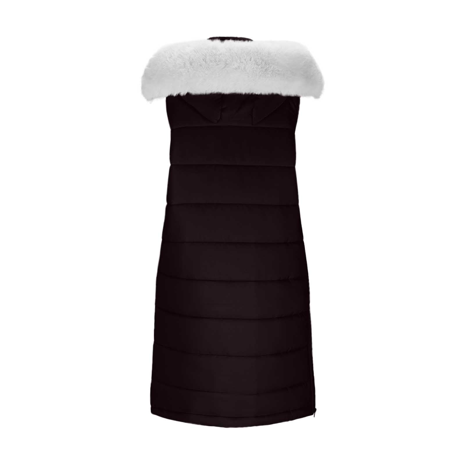 Chaleco acolchado para mujer, talla grande, para otoño e invierno, longitud media, abrigo acolchado con cremallera completa, cálido, sin mangas, chaqueta térmica con cremallera lateral, chaleco de