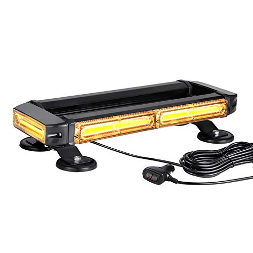 AT-HAIHAN Roof Top Safety Flashing LED Amber Emergency Strobe Light Bar with Strong Magnectic Base for Trucks Snow Plows Construction Vehicles