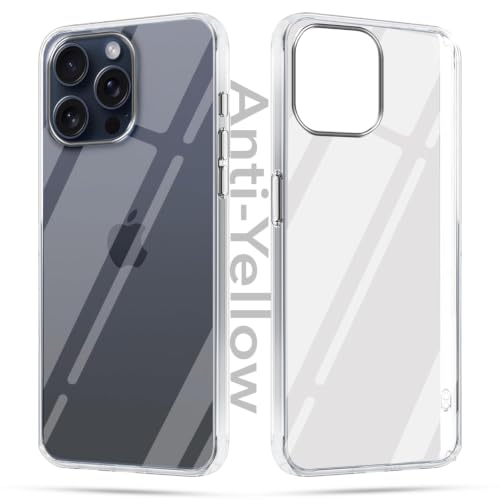 Image of Jkobi Lifetime Anti-Yellow Clear Back Case Cover for Apple iPhone 15 Pro Max (Sleek Hard Crystal | Shockproof and Camera Protection)