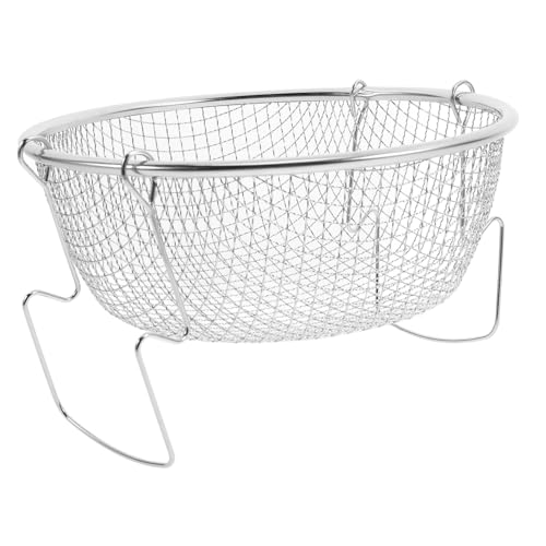 UKCOCO Cesta de Freír Multifuncional Inoxidable para Snacks y Patatas Fritas Colador Resistente y Fácil de Limpiar Herramienta Esencial para Cocina y Restaurante