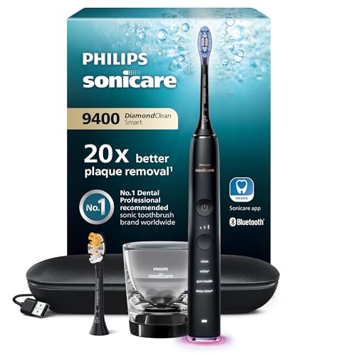 Philips Sonicare DiamondClean Smart 9400 spazzolino elettrico, spazzolino sonico con app, sensore di pressione,...
