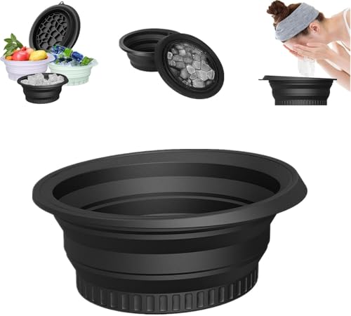 Washbasin Plegable Facial de Hielo con Ice Tray Incorporado, tazón portátil de baño de Hielo 2 en 1, para Alivio de Hinchazón, Piel Calmante, Herramienta de Belleza Cosmética