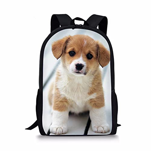 Buybai-Kids-School-Backpack-Travel-Bag-for-Teens-Boys-Girls-Lightweight-College-Back-Pack-Cute-Corgi-Dog-Printed Buybai Kids School Backpack Travel Bag for Teens Boys Girls Lightweight College Back Pack Cute Corgi Dog Printed