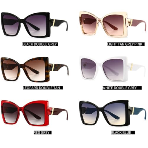 Lunettes de soleil œil de chat de luxe à monture large chic - 2