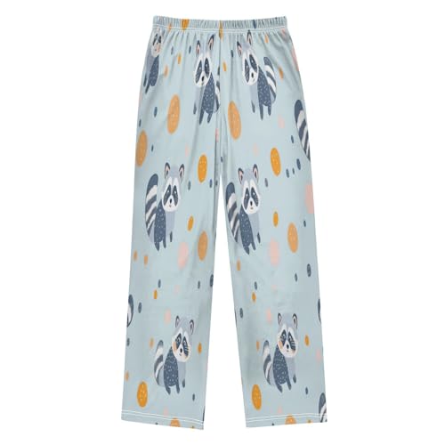Lovely Raccoon Dots Pajama Pants Soft PJ Bottoms Lounge Pants for Sleepwear Sport Size 6–14 Years2