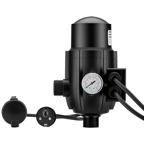 Wiltec Pressostat EPC-2 – 145 x 225 x 125 mm – 230 V – 10 bars – avec 2 Câbles – Réseaux d’eaux domestiques & Pompes monophasées – Anti-marche...