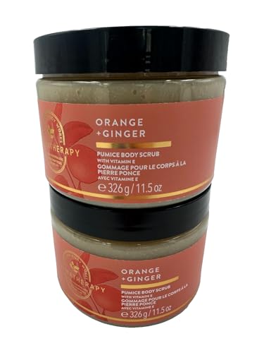 2 Aromatherapy Orange Ginger Pumice BATH Body Scrub 11.5 oz