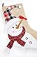 HEITMANN DECO Jute-Nikolausstiefel-Set - Großer Weihnachtsstrumpf 49 cm 3D Natur weiß rot zum Befüllen und Aufhängen - Schneemann