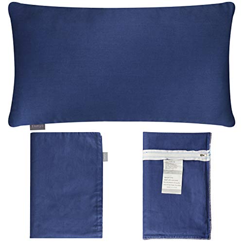 4-Pack 100% Cotton Lumbar Comfortable Solid Decorative Throw Pillow Case,Thmyo Rectangle Cushion Cover Pillowcase Sublimation Blank Pillow Covers Diy Throw Pillowcase(12X20Inch/30X50Cm, Midnight Blue) #TOP5
