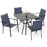 Anmutig 5 Pieces Patio Dining Set, Outdoor Furniture Set Includes 1 Square Patio...