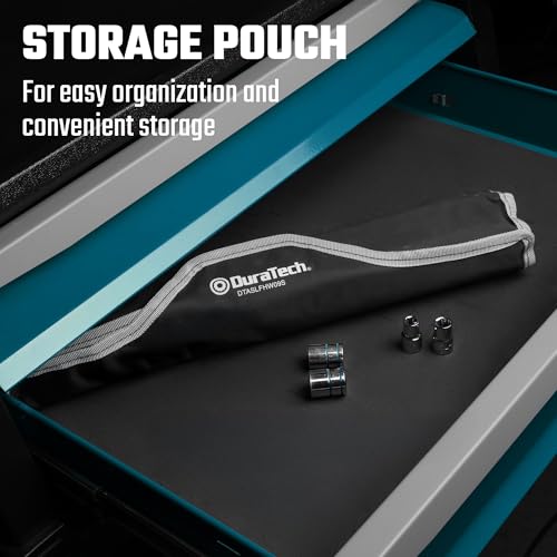 Image of DURATECH Extra Long Anti-Slip Ratcheting Wrench Set, Double Box End Wrench Set, 9-Piece, SAE, 5 /16 inch, 11 /32 inch, 3 /8 inch, 7 /16 inch, 1 /2 inch, 9 /16 inch, 5 /8 inch, 11 /16 inch, 3 /4 inch, CR-V Steel, with Rolling Pouch