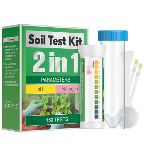 Pawfly 2 in 1 Soil Test Kit for pH & Nitrogen, 150 Strips Soil pH Test Kit, Soil pH Test Strips...