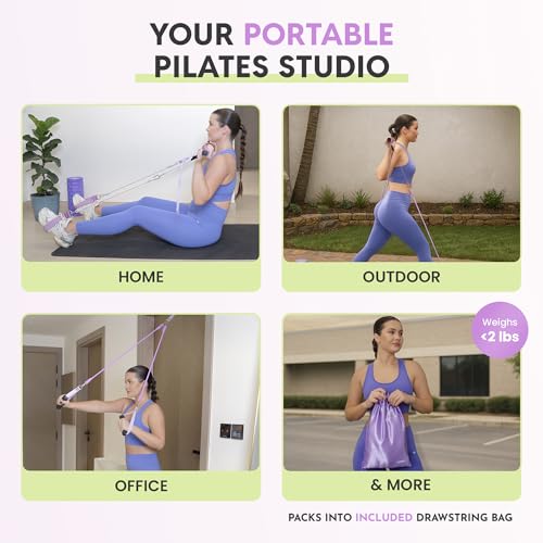 Image of Upgraded Pilates Bar Kit with Resistance Bands (20,30,40,50 Lbs) - Adjustable Pilates Bar Kit for Full Body Workouts - at Home Workout kit for Busy Women - Guided 8 Week Video Program Included