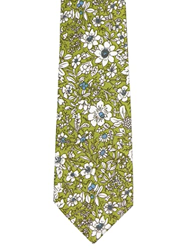 Image of Elfeves Men's Skinny Solid Color Tie Causal Cotton Linen Narrow Slim cut Necktie