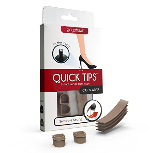 Heel Tip Replacement Cap & Wrap, 1 Pair (Small, Taupe)