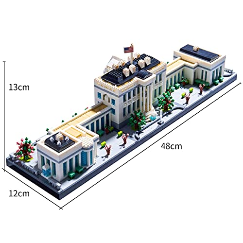 Image of Gift Architecture: The White House Model Building Set - Engaging Micro Block Kit with 3520pcs - Perfect for Adults - Aesthetically Pleasing Collectible Gift