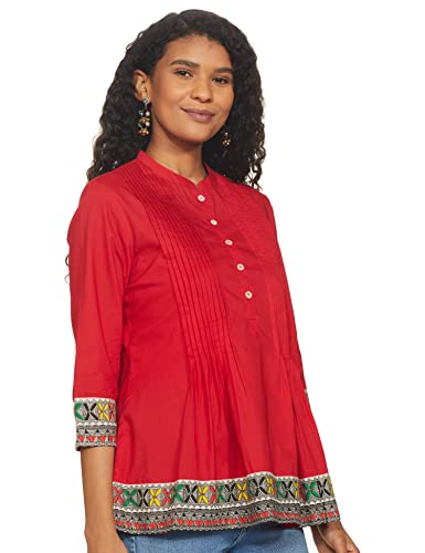 Image of Amazon Brand - Myx Women Cotton Regular Fit Short Kurti (Available in Plus Sizes)