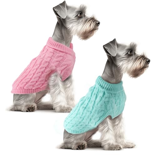 Fiohiros 2 Stück Hundepullover Kleine Hunde,Warmer Hunde Pullover Kleine Hund, Pullover für Hunde...
