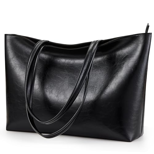 Image of KALIDI Tote Bag Zipper Shoulder Bag Faux Leather Purses Satchel for Women Casual Handbag Work Dating College