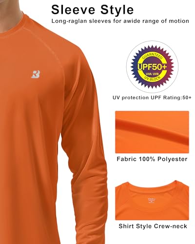 Image of Roadbox Mens UPF 50+ UV Sun Protection Shirts Outdoor Long Sleeve SPF Rash Guard for Fishing Hiking Swimming Running