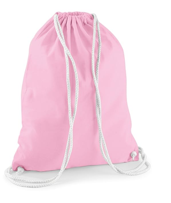 ELES VIDA Baumwoll Turnbeutel 38 x 42 cm Sportbeutel - Rucksack Stofftasche Bag, Beutel, Baumwollbeutel, Jutebeutel OEKO-TEX® geprüft Stoffbeutel Damen & Herren, Kinder Gym Sack zum bemalen in Rose