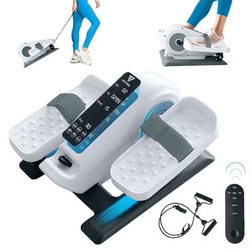 FITVRA Pedaleador Eléctrico, Automático (12 Velocidades) y Manual (6 Resistencias), Mini Elíptica, Adelante/Atrás, Pedales Estáticos Ejercitador de Piernas para Personas Mayores/Ancianos y Oficina