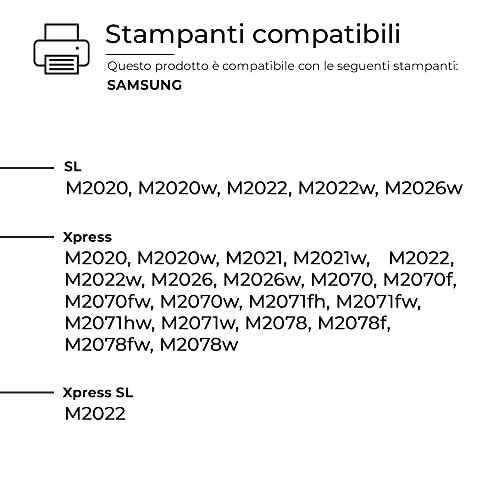 Alphaink 2 Toner Compatibile con Samsung MLT-D111 MLT-D111S per stampanti Samsung SL M2026W M2020W M2020 M2022 M2022W Xpress M2026 M2070 M2070F M2070FW M2071FH M2078 versione da 1800 copie (2 Nero)