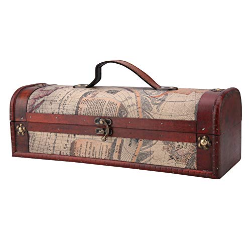 BAFOVY Vintage Wooden Wine Box, Wood with Rope Handle, High-end D...