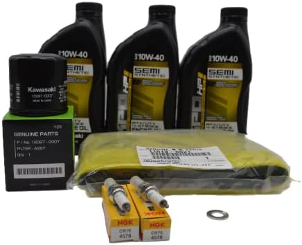 Bundle for Kawasaki Brute Force 750 KVF750 A B C D 4X4 - Buncle includes 3 Qts Oil, 2x Spark PLugs, Oil/Air Filter, Gasket