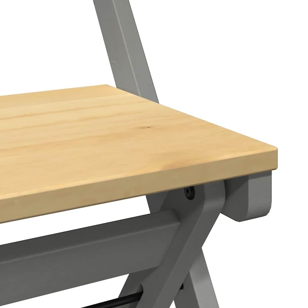 vidaXL Set da Pranzo 5 pz Corona Pieghevole Grigio in Legno di Pino, Set Sala da Pranzo, Tavolo da Pranzo e sedie, Tavolo da Cucina e sedie