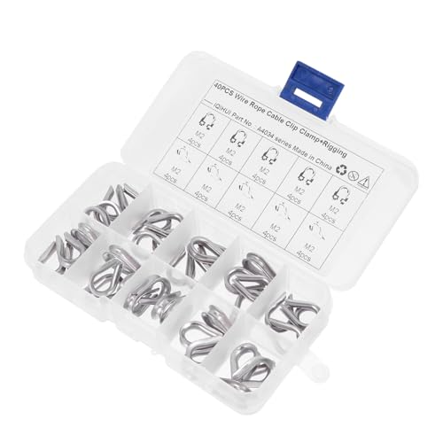 CIYODO Triangle Ring Capel Cable Clamp Wire Rope Clamp Cable Cord Clips Steel Rope Thimble Wire Cable Thimble Steel Cable Thimbles Filter Flask Thimble Rigging 304 Stainless Steel Silver