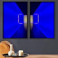 2 Piece Framed Canvas Wall Art Colorful Art Lights Canvas Prints Home Artwork Decoration for Living Room,Bedroom - 16