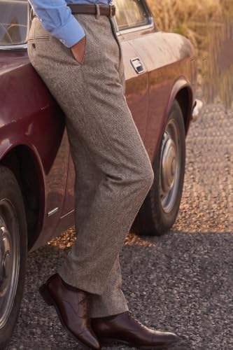 Image of Louis Philippe Men's Slim Fit Mid Rise Premium Fabric Checks Formal Trouser