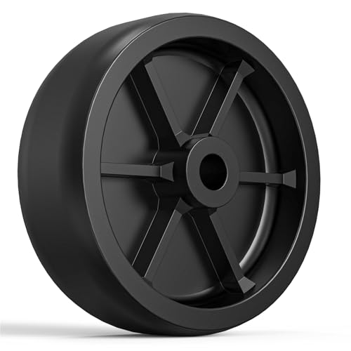 Wioxewi 6-Inch Trailer Jack Wheel Replacement – Heavy-Duty Poly Wheel for Trailer Jack, Boat Trailer Jack Wheel, and Utility Trailer Jockey Wheel – 1200 lbs Capacity (Pin Not Included)