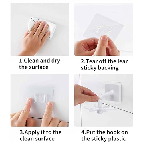 Image of YeeBeny 360 Degrees Rotating Folding Hook Self-Adhesive 180 Degrees Vertical Flip Hook, Baby & Bottle Brush Holder (White)