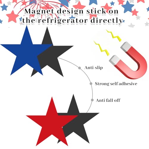 Imanes decorativos patrióticos para refrigerador 30 pcs miniatura 3