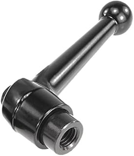 Kipp 06410-1061 Zinc/Steel Adjustable Handle with M6 Internal Thread, Classic Ball Style, Metric, Black Satin Plastic Coated Finish, Steel Components, Size 1