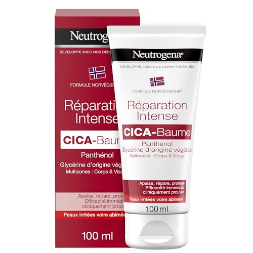 Neutrogena – Cica-Baume Réparation Intense (tube de 100 ml) – Crème hydratante corps et visage pour peaux irritées voire abîmées – Baume réparateur au panthénol et à la glycérine d'origine végétale