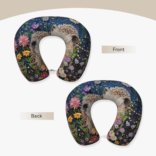 Almohada de viaje de espuma viscoelástica negra ajustable miniatura 3