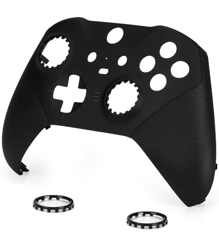 Image of Replacement Faceplate Cover Front Housing Shell Repair Accessories Kit for Xbox One Elite Controller Series 2 Included Joystick Rings Black