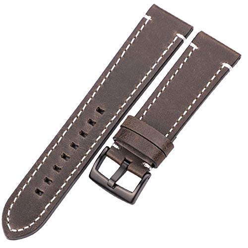 Band de montre en cuir véritable 18mm au look vintage pour votre quotidien