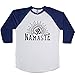 [Aum] Namaste Unisex Baseball Long Sleeve Tee White-Navy Small