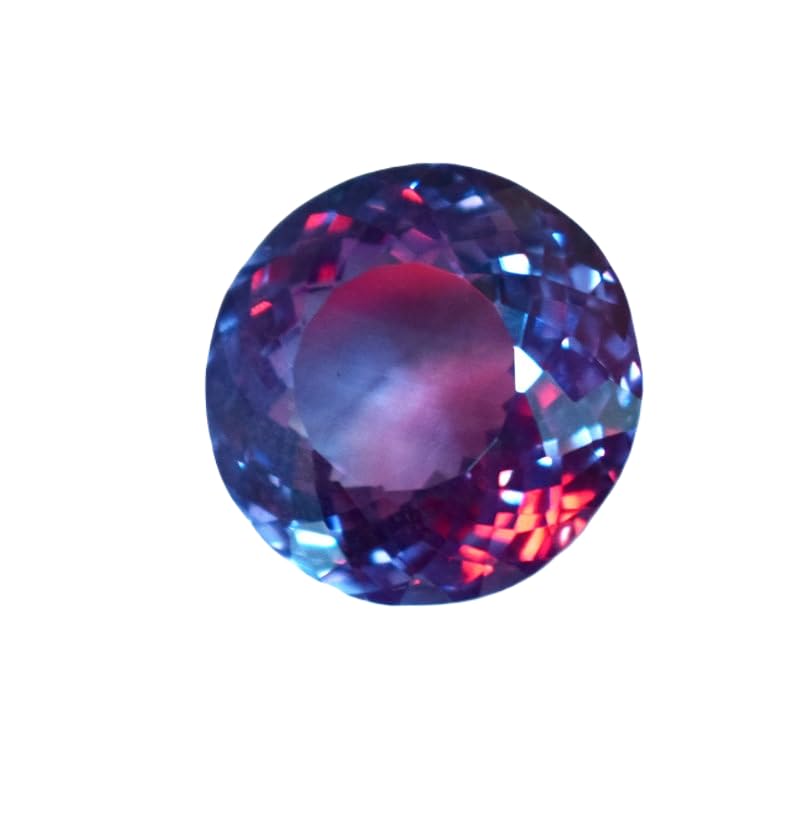 Alexandrite naturelle de 19 mm de forme ronde facettée haute joaillerie