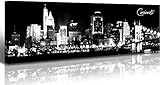 DJSYLIFE- Cincinnati Skyline Wall Art,Black and White Stretched Canvas Wall Art Prints for Bedroom or Office Decoration, Ready to Hang 13.8'x47.3'