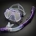 Zestaw do snorkelingu, profesjonalna maska do nurkowania zestaw do nurkowania dla dorosłych silikonowa spódnica Anti-Fog gogle okulary pływanie sprzęt do basenu wędkarskiego,Purple transparent
