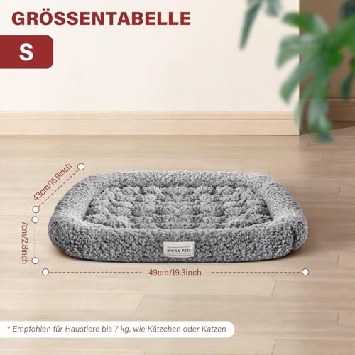 Mora Pets Selbstheizende Katzendecke Selbstwärmend Ohne Strom Wärmedecke Katze Waschbare Heizdecke Hund Erhöhtes Kopfkissen Design Selbstheizende Decke Katze mit 25D-Schwamm 43 X 49 cm, Gray