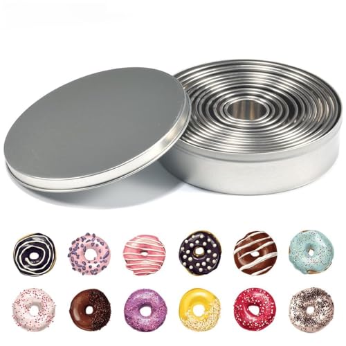 Honiwu 12PCS Donut Pastry Cutter Set, Cookie Doughnut Cutter